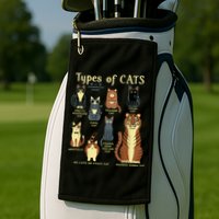 Types Of Cat Funny Comparison Cat Pet Lover Owner Golf Towel