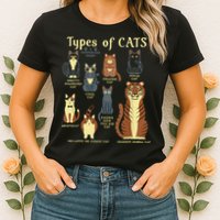 Types Of Cat Funny Comparison Cat Pet Lover Owner Womens T-Shirt