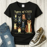 Types Of Cat Funny Comparison Cat Pet Lover Owner Womens T-Shirt