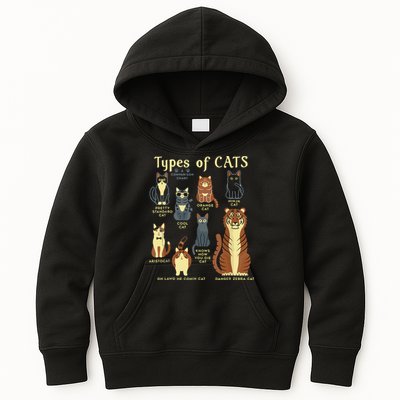 Types Of Cat Funny Comparison Cat Pet Lover Owner Kids Hoodie