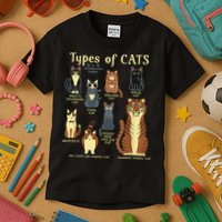 Types Of Cat Funny Comparison Cat Pet Lover Owner Kids T-Shirt