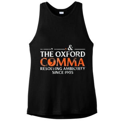 The Oxford Comma Resolving Ambiguity Since 1905 Ladies PosiCharge Tri-Blend Wicking Tank