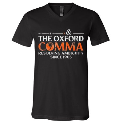 The Oxford Comma Resolving Ambiguity Since 1905 V-Neck T-Shirt