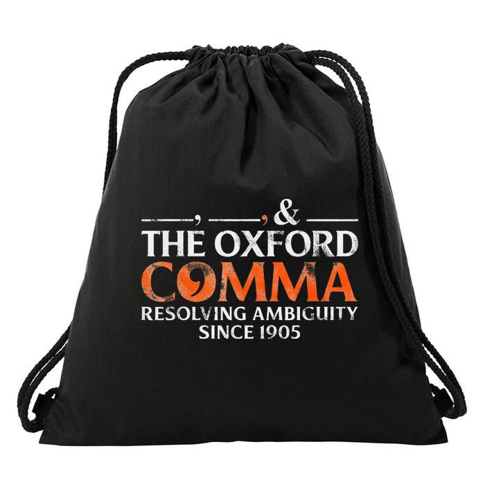 The Oxford Comma Resolving Ambiguity Since 1905 Drawstring Bag