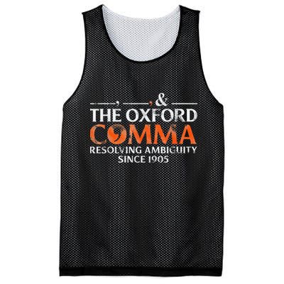 The Oxford Comma Resolving Ambiguity Since 1905 Mesh Reversible Basketball Jersey Tank