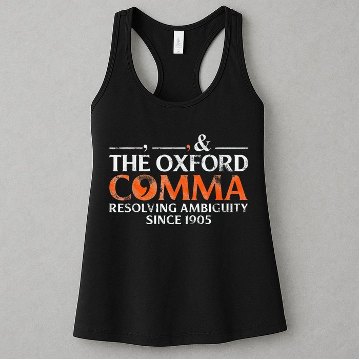 The Oxford Comma Resolving Ambiguity Since 1905 Womens Tank Top