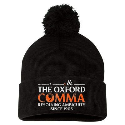 The Oxford Comma Resolving Ambiguity Since 1905 Pom Pom 12in Knit Beanie