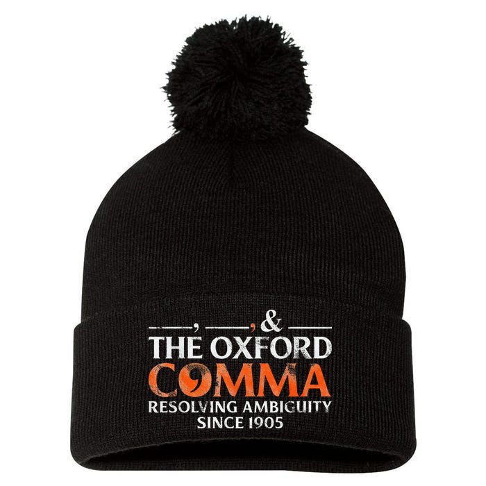 The Oxford Comma Resolving Ambiguity Since 1905 Pom Pom 12in Knit Beanie