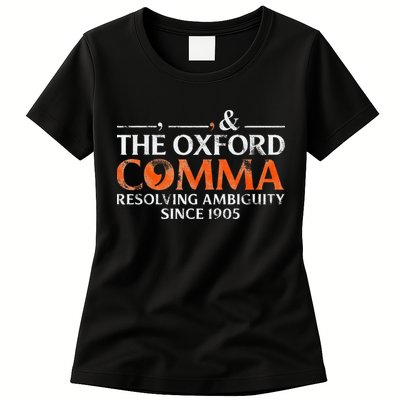The Oxford Comma Resolving Ambiguity Since 1905 Womens T-Shirt