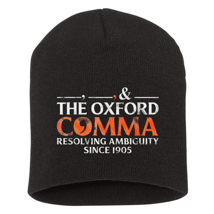 The Oxford Comma Resolving Ambiguity Since 1905 Short Acrylic Beanie