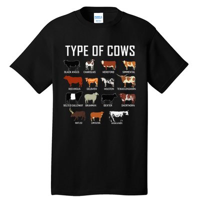 Types Of Cows Farmer Costume Cow Tall T-Shirt