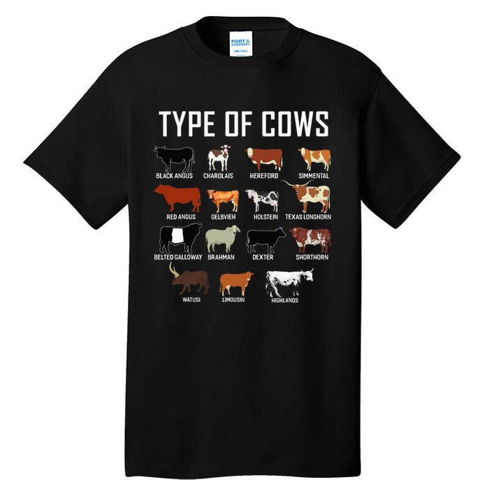 Types Of Cows Farmer Costume Cow Tall T-Shirt