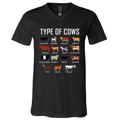 Types Of Cows Farmer Costume Cow V-Neck T-Shirt