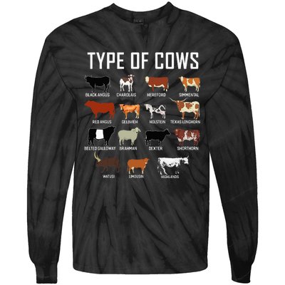 Types Of Cows Farmer Costume Cow Tie-Dye Long Sleeve Shirt