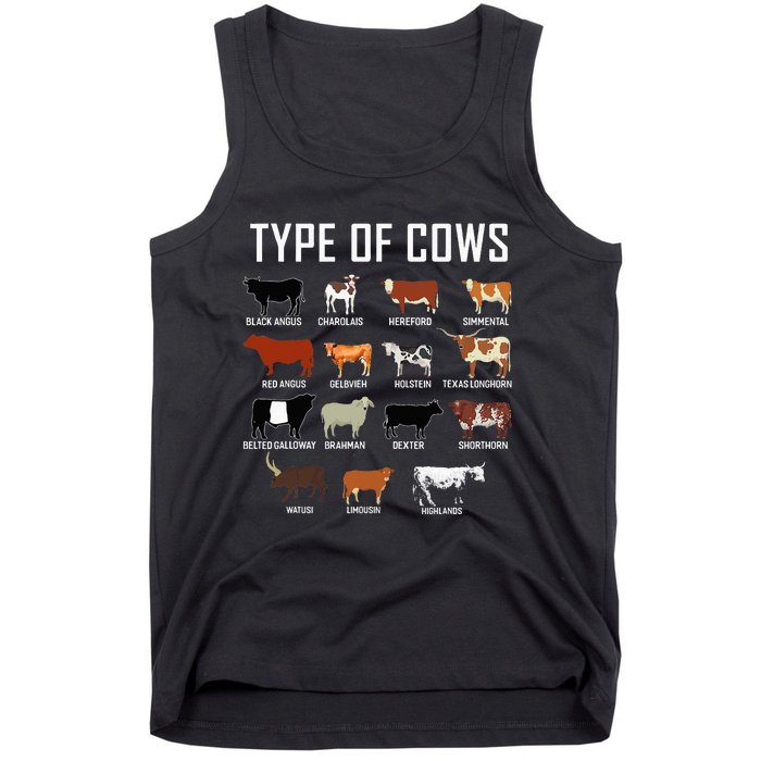 Types Of Cows Farmer Costume Cow Tank Top