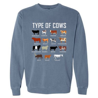 Types Of Cows Farmer Costume Cow Garment-Dyed Sweatshirt