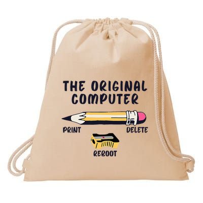 The Original Computer Sarcastic Funny It Tech Print Delete Drawstring Bag