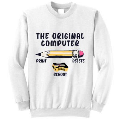 The Original Computer Sarcastic Funny It Tech Print Delete Sweatshirt