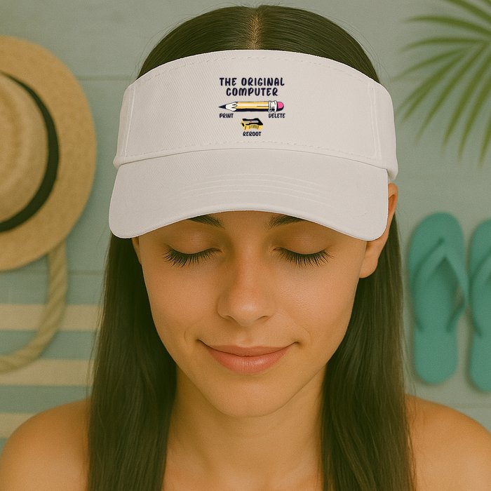 The Original Computer Sarcastic Funny It Tech Print Delete Valucap Bio-Washed Visor