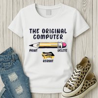 The Original Computer Sarcastic Funny It Tech Print Delete Women's T-Shirt