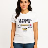 The Original Computer Sarcastic Funny It Tech Print Delete Women's T-Shirt