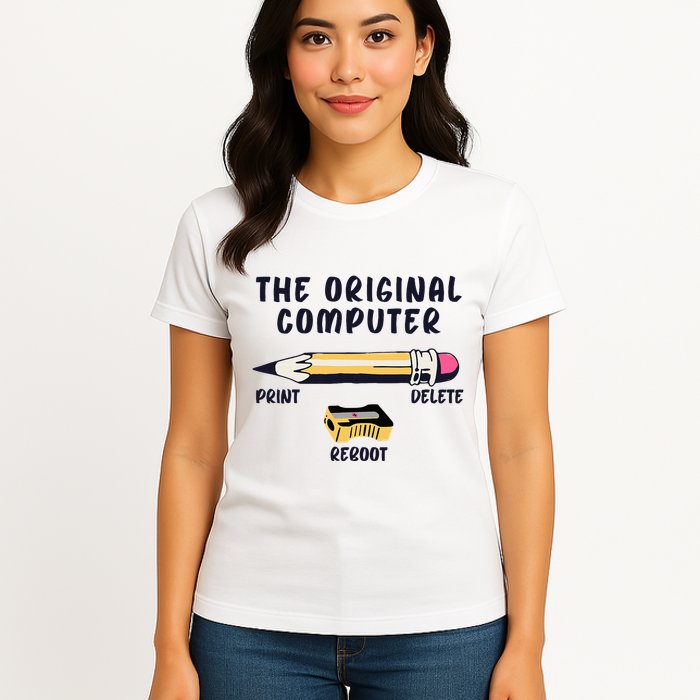 The Original Computer Sarcastic Funny It Tech Print Delete Women's T-Shirt