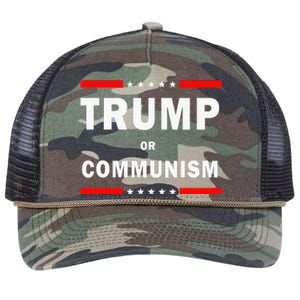 Trump Or Communism Trump 2024 For President Retro Rope Trucker Hat Cap