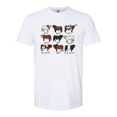 Types Of Cow & Cattle western Bulls Angus Farmer  Softstyle CVC T-Shirt