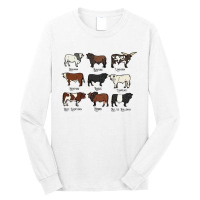 Types Of Cow & Cattle western Bulls Angus Farmer  Long Sleeve Shirt