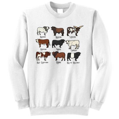 Types Of Cow & Cattle western Bulls Angus Farmer  Sweatshirt