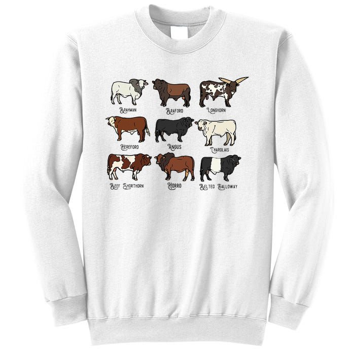 Types Of Cow & Cattle western Bulls Angus Farmer  Sweatshirt