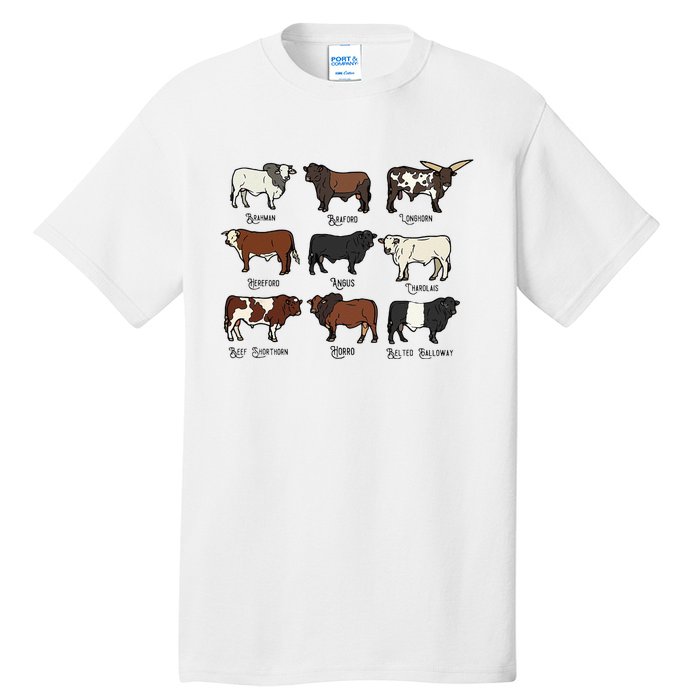 Types Of Cow & Cattle western Bulls Angus Farmer  Tall T-Shirt