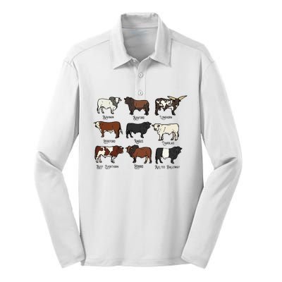 Types Of Cow & Cattle western Bulls Angus Farmer  Silk Touch Performance Long Sleeve Polo