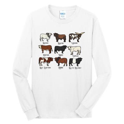 Types Of Cow & Cattle western Bulls Angus Farmer  Tall Long Sleeve T-Shirt