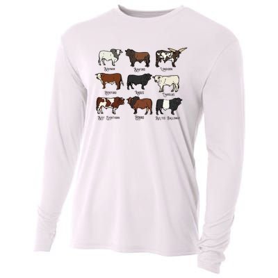 Types Of Cow & Cattle western Bulls Angus Farmer  Cooling Performance Long Sleeve Crew