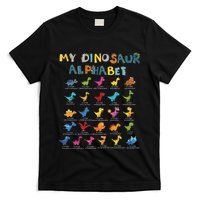 Types Of Dinosaurs Alphabet A Z Abc Dino Identification T-Shirt