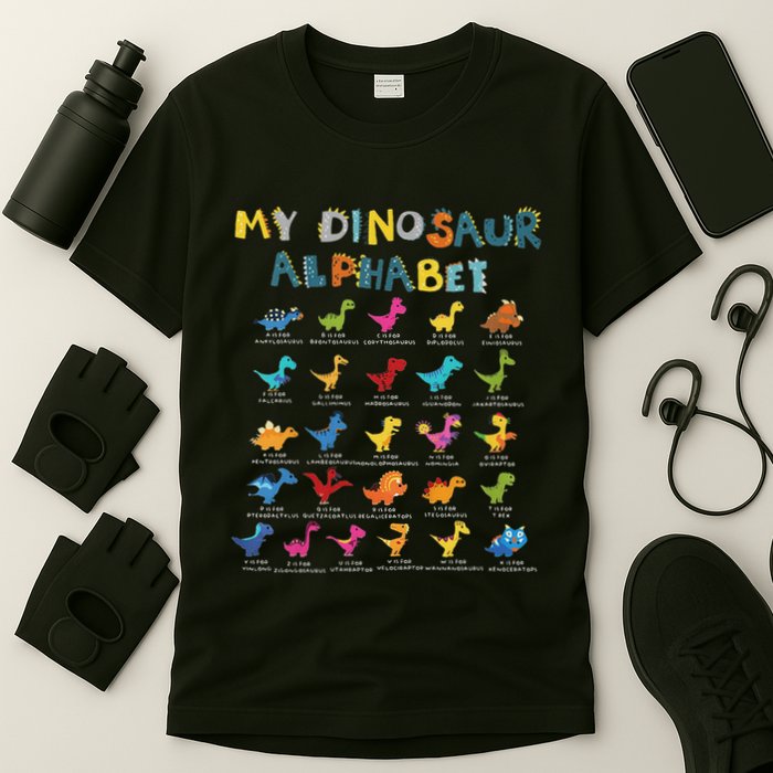 Types Of Dinosaurs Alphabet A Z Abc Dino Identification T-Shirt