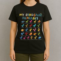 Types Of Dinosaurs Alphabet A Z Abc Dino Identification T-Shirt