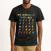 Types Of Dinosaurs Alphabet A Z Abc Dino Identification Tall T-Shirt