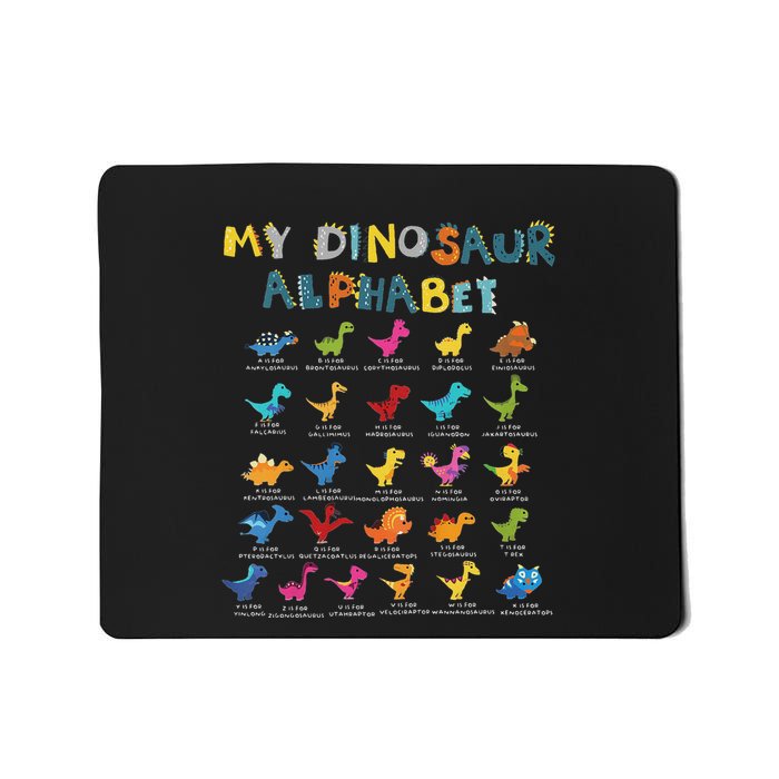 Types Of Dinosaurs Alphabet A Z Abc Dino Identification Mousepad
