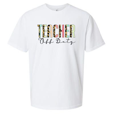 Teacher Off Duty Leopard Last Day Of School Summer Gifts Sueded Cloud Jersey T-Shirt