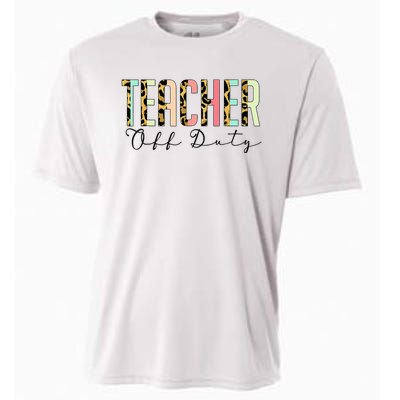 Teacher Off Duty Leopard Last Day Of School Summer Gifts Cooling Performance Crew T-Shirt