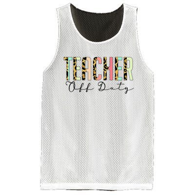 Teacher Off Duty Leopard Last Day Of School Summer Gifts Mesh Reversible Basketball Jersey Tank