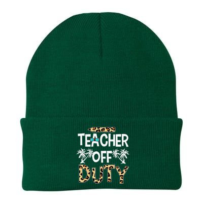 Teacher Off Duty Happy Last Day Of School Teacher Summer Knit Cap Winter Beanie