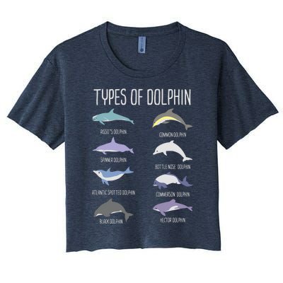 Types Of Dolphin Women's Crop Top Tee