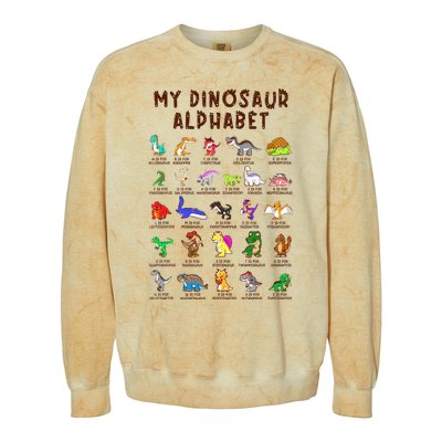 Types Of Dinosaurs Alphabet Dino Identification Colorblast Crewneck Sweatshirt