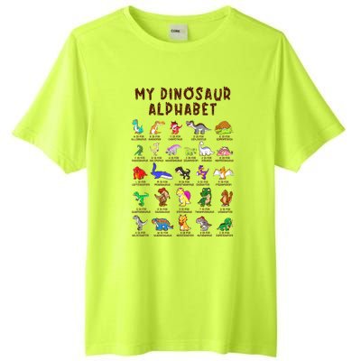 Types Of Dinosaurs Alphabet Dino Identification Tall Fusion ChromaSoft Performance T-Shirt