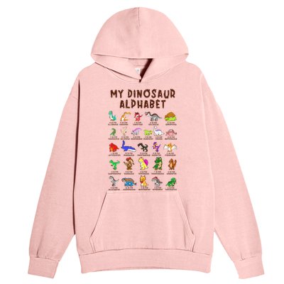 Types Of Dinosaurs Alphabet Dino Identification Urban Pullover Hoodie