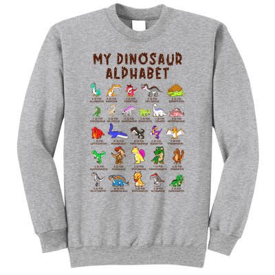 Types Of Dinosaurs Alphabet Dino Identification Sweatshirt