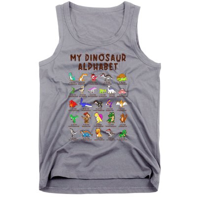 Types Of Dinosaurs Alphabet Dino Identification Tank Top